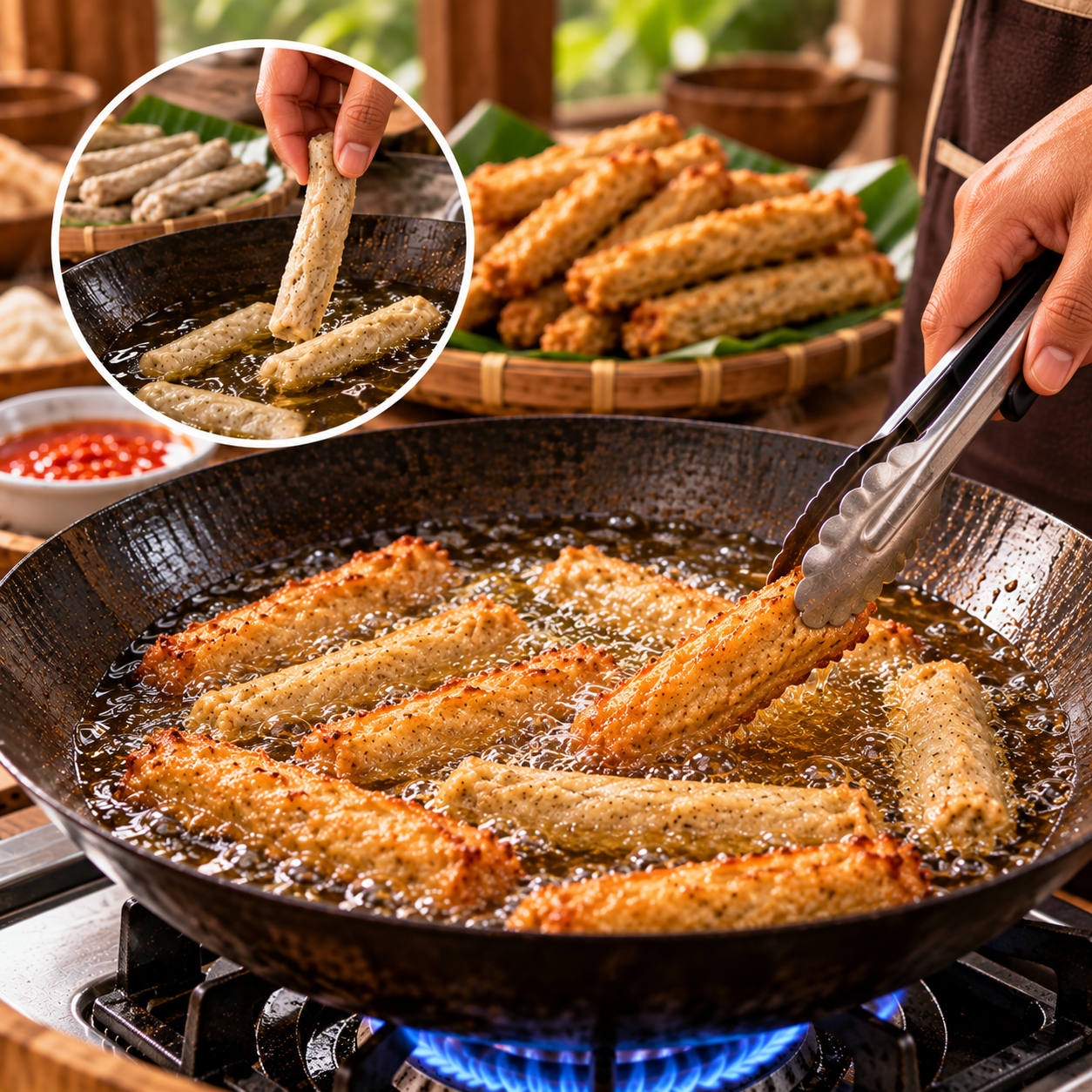 Goreng api sederhana